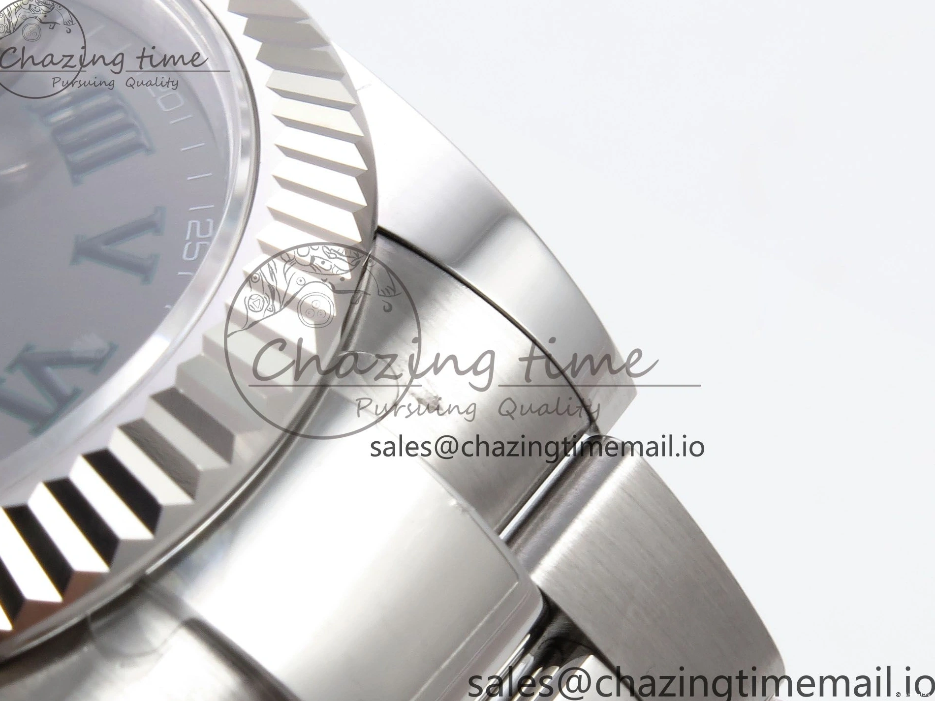 0509 GoodFit DateJust 41 126334 EWEF Best Edition Gray Dial Green Roman on Oyster Bracelet A 1054